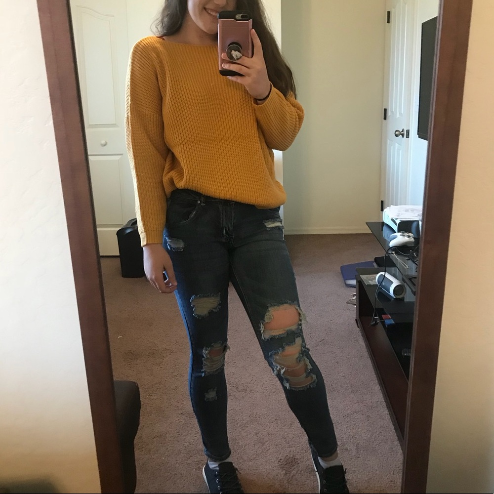 4th Restock!✨ Favorite Mustard Yellow Knit Sweater - Picture 3 of 5